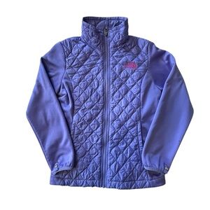 North Face Quilted Lightweight Jacket Thermoball Purple Girls Sz M 10/12